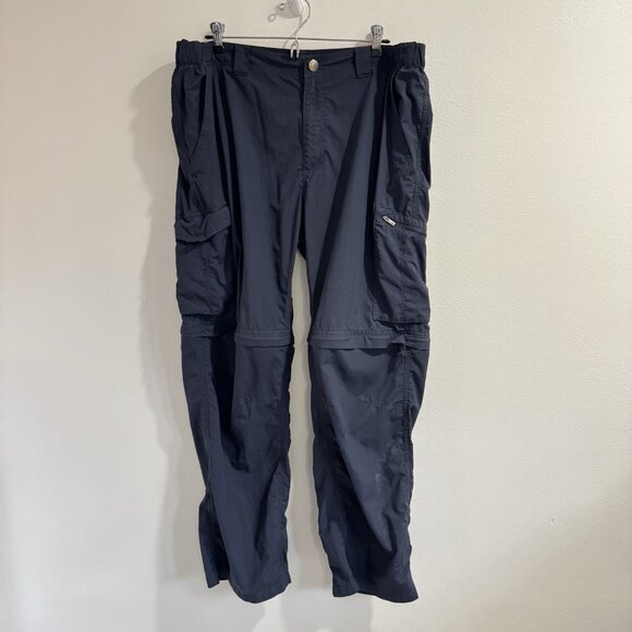 Columbia Pants Mens 38 x 30 Navy Blue Hiking Convertible Shorts Rip Stop Pockets - Picture 1 of 9